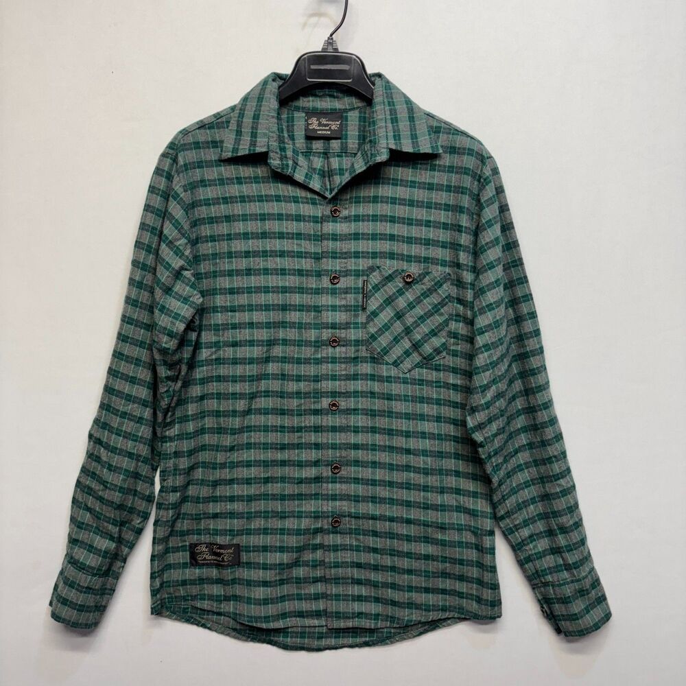 The Vermont Flannel Co. Men Flannel Button Down Shirt Size Medium Plaid D117 -14